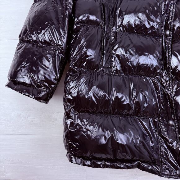 Zara Oversized Puffer Coat Glossy Shiny Jacket Size Medium Black Vogue Runway - Picture 6 of 16